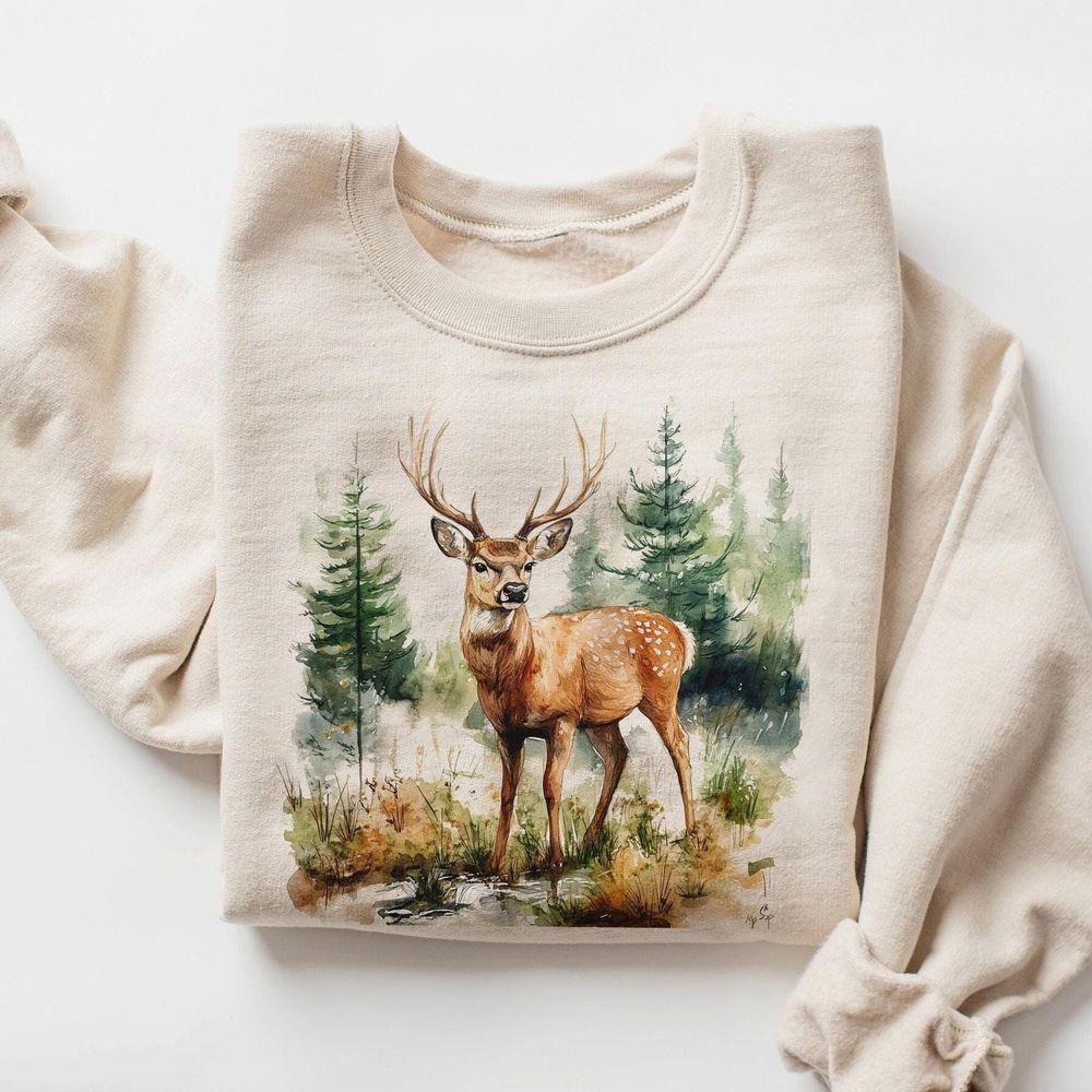 Retro Deer Wilderness Scene Vuitino Merch